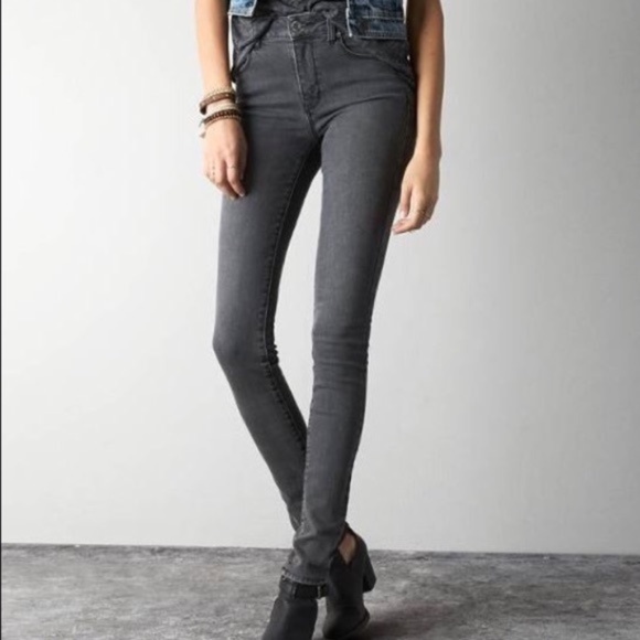 American Eagle High Rise Grey Jeans - Picture 1 of 2